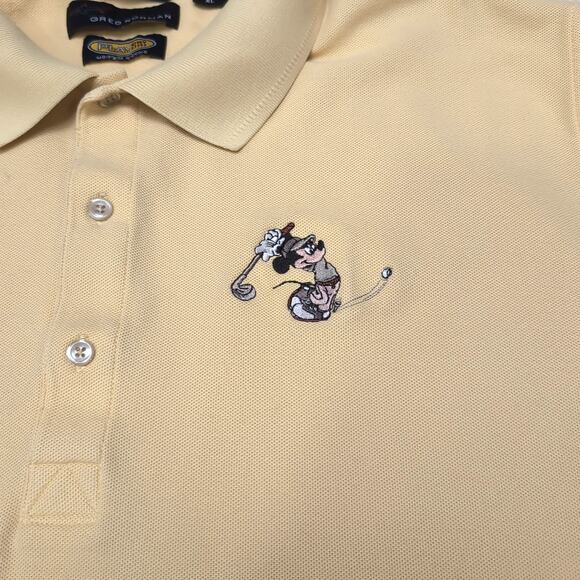 Disney X Greg Norman PLAY Polo Golf Shirt Mickey Mouse Mens Size XL Yellow READ - Picture 1 of 16